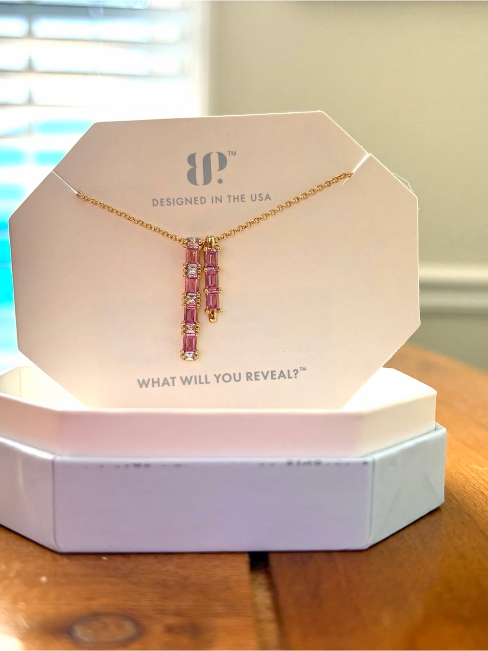 bp OG Gold-Tone Necklace Classic Sparkle lab created pink sapphire